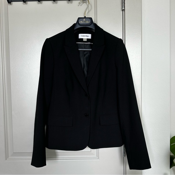 Black Button Up Petite Blazer Calvin Klein - Picture 4 of 13